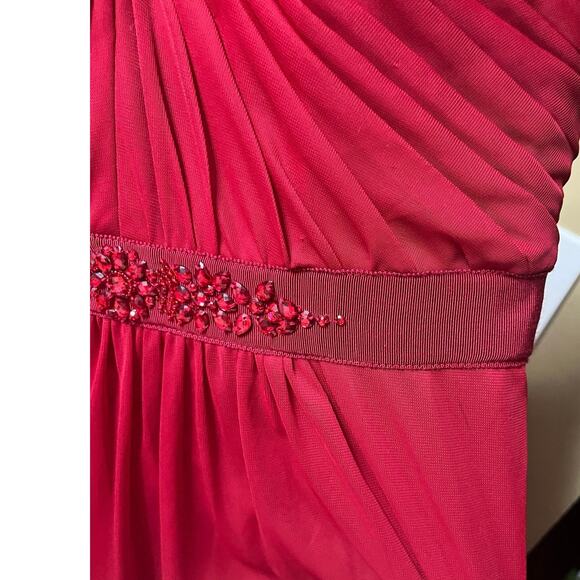 Adrianna Papell Women's Red Strapless Embellished Lined Cocktail Dress Size 8 - Picture 9 of 9